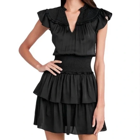 BCBGMaxAzria | Dresses | Black Ruffle Bcbg Dress | Poshmark